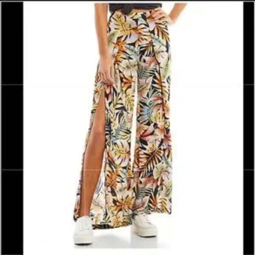 Billabong Split Leg Floral Pants - Picture 2 of 3